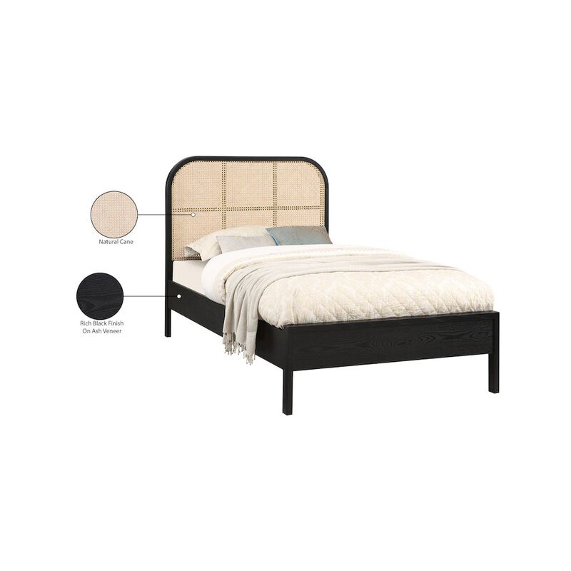 Meridian Furniture Siena Black Ash Wood Twin Bed