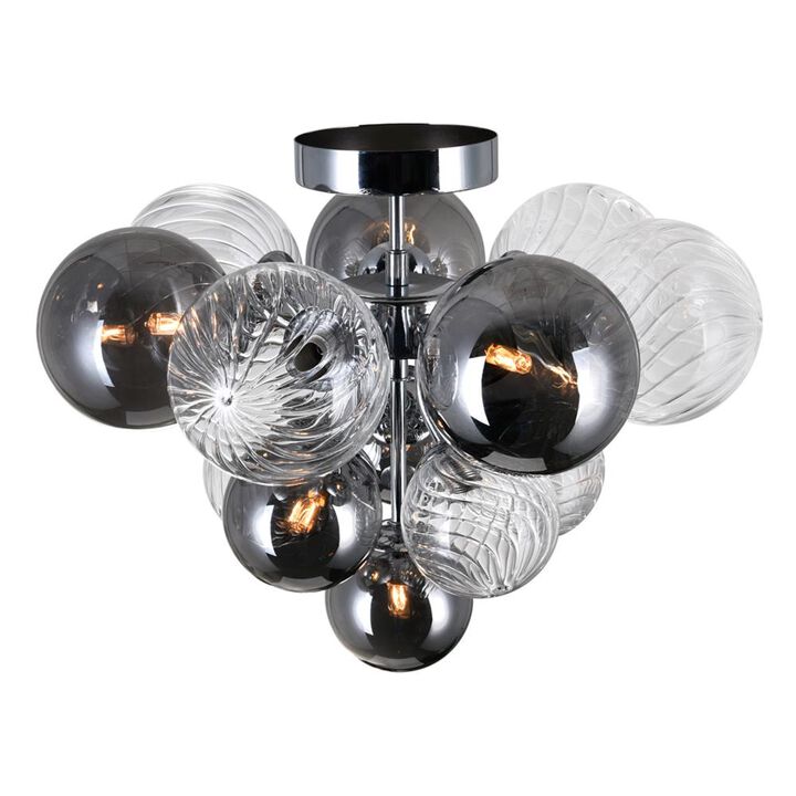 Pallocino 6 Light Flush Mount With Chrome Finish