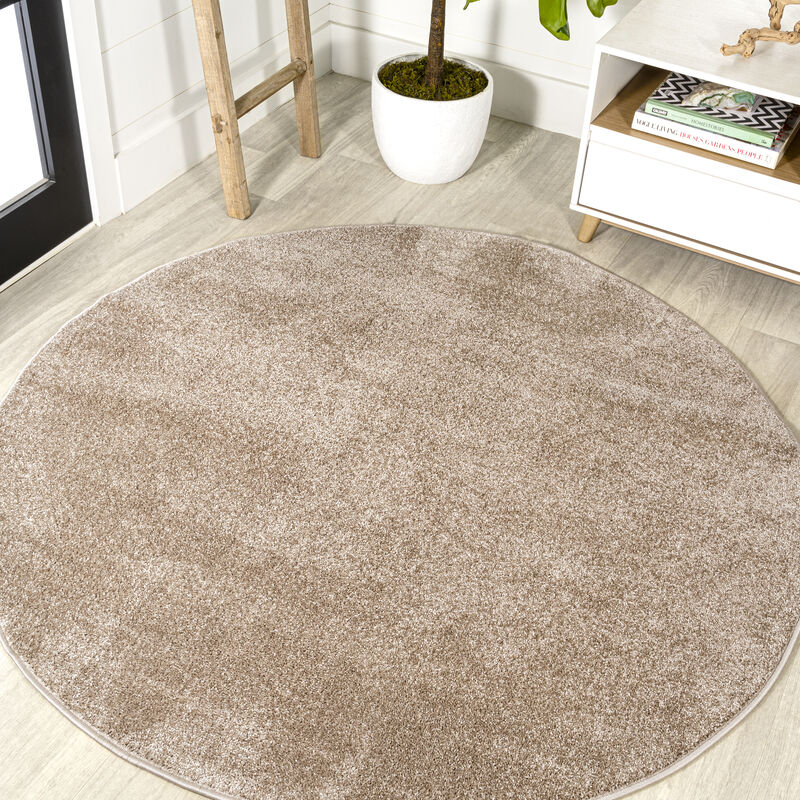 Haze Solid Low Pile Round Area Rug