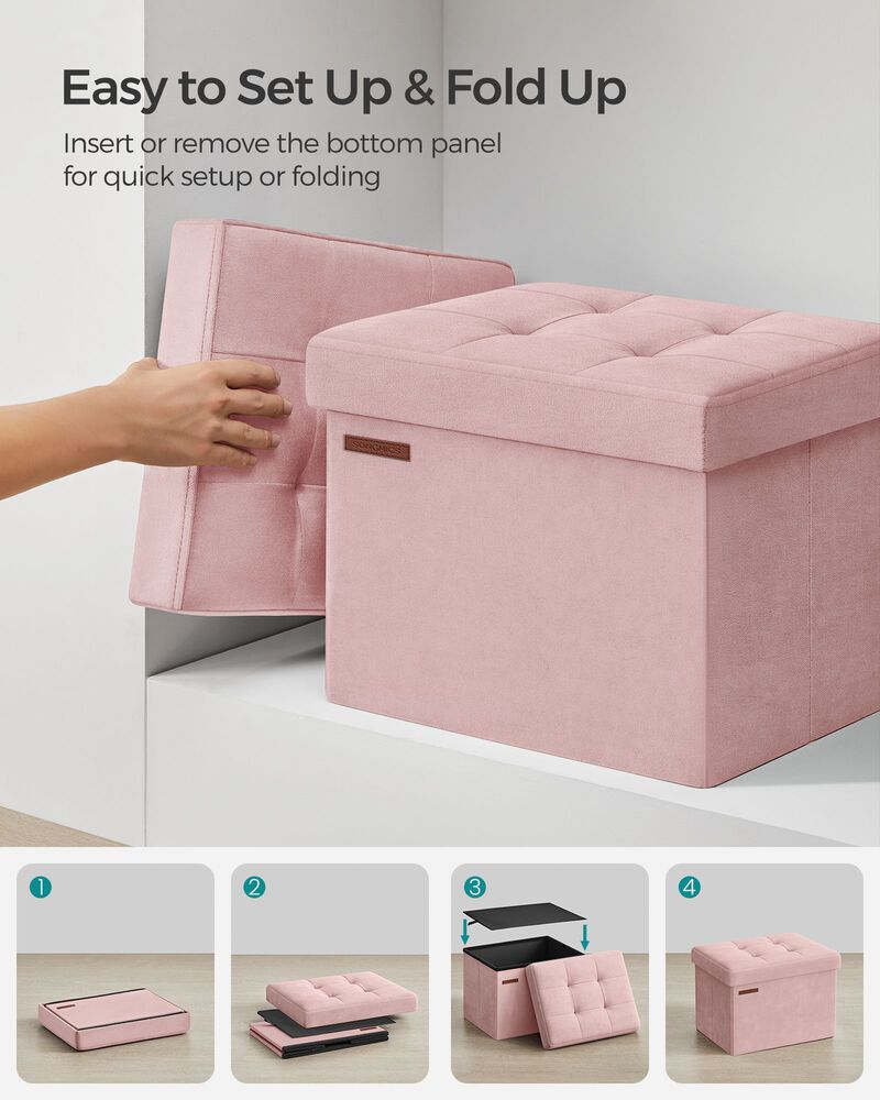 Foldable Storage Ottoman Bench for Space-Saving and Versatile Use