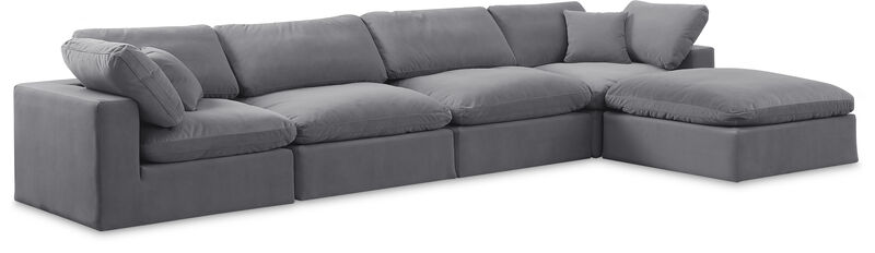 Meridian Furniture Comfy Grey Velvet Modular Sectional