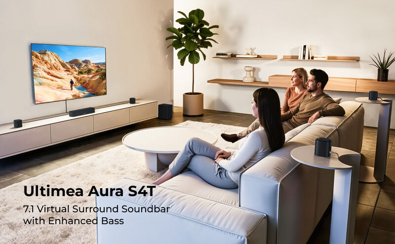 ULTIMEA Aura S4T 7.1ch TV Soundbar with 4 Surround Speakers,350W,5.25" Subwoofer,Surround Sound System with Subwoofer, Bluetooth 6.0, HDMI image number 1