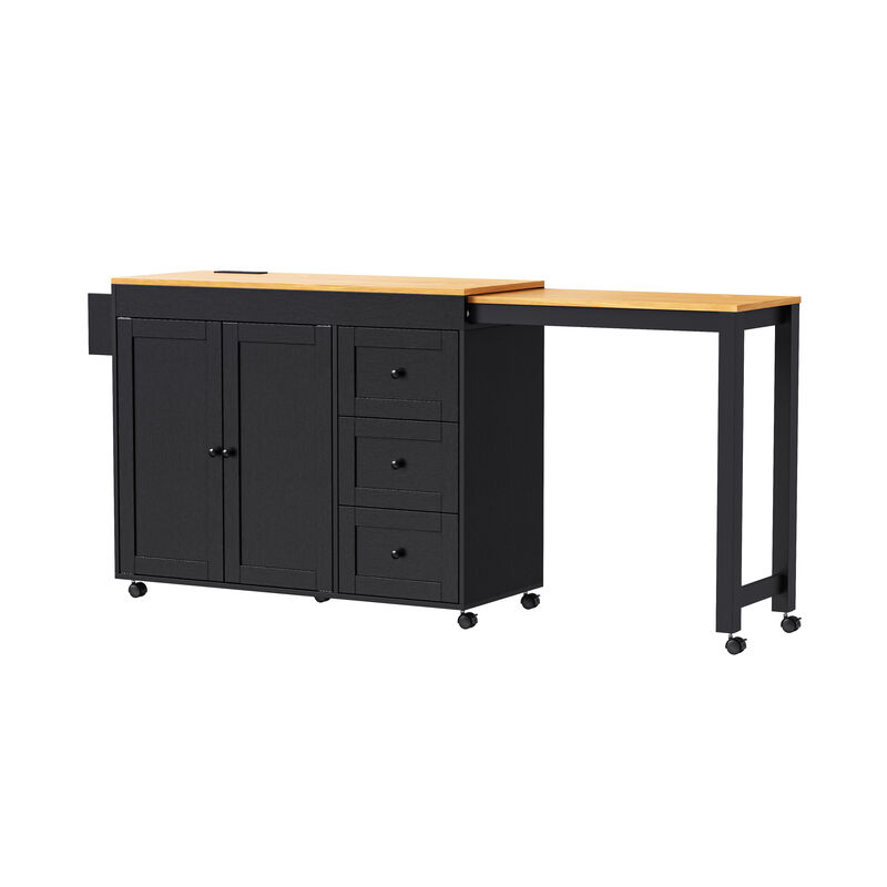 Merax Kitchen Island with Extendable Dining Table