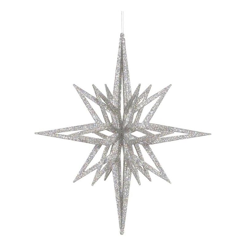 Vickerman 16" Silver Iridescent Star Christmas Ornament image number 2
