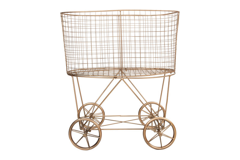 Metal Rolling Laundry Cart with Rack image number 0