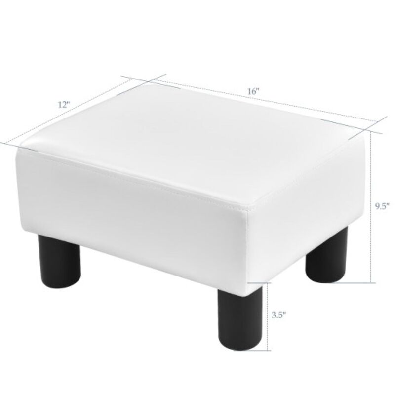 Hivvago Small PU Leather Rectangular Seat Ottoman Footstool