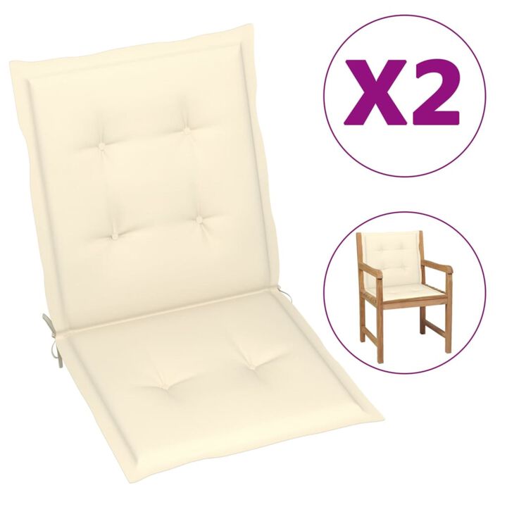 vidaXL Garden Chair Cushions 2 pcs Cream 39.4"x19.7"x1.6"