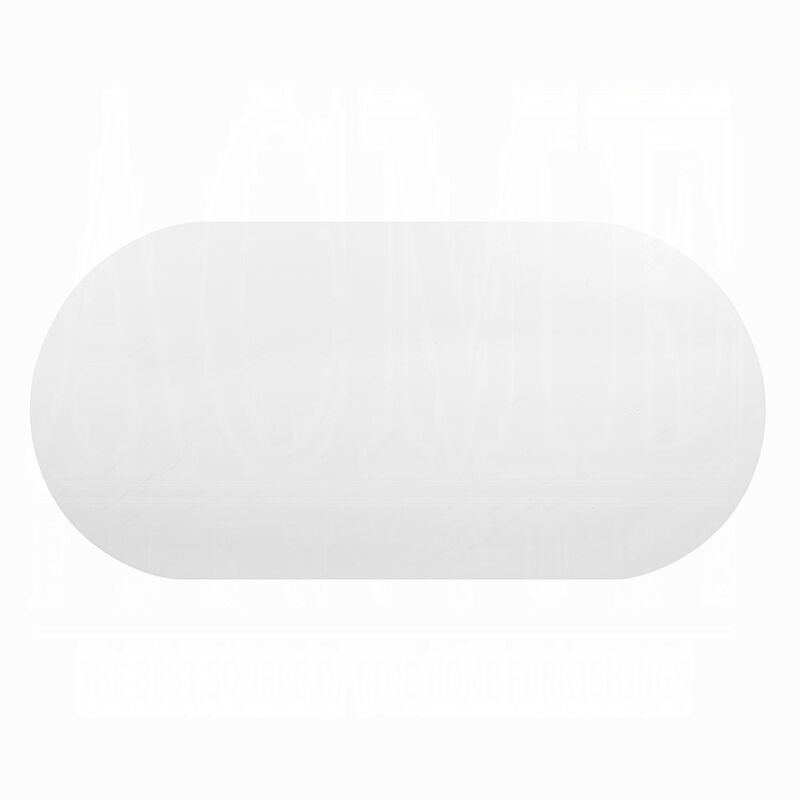Jeh Sofa Console Table, 55 Inch White Oval Top, Pedestal Base, Oak Brown image number 6