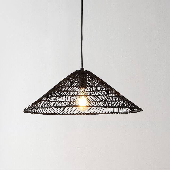 Nova Farmhouse Coastal Rattan LED Pendant