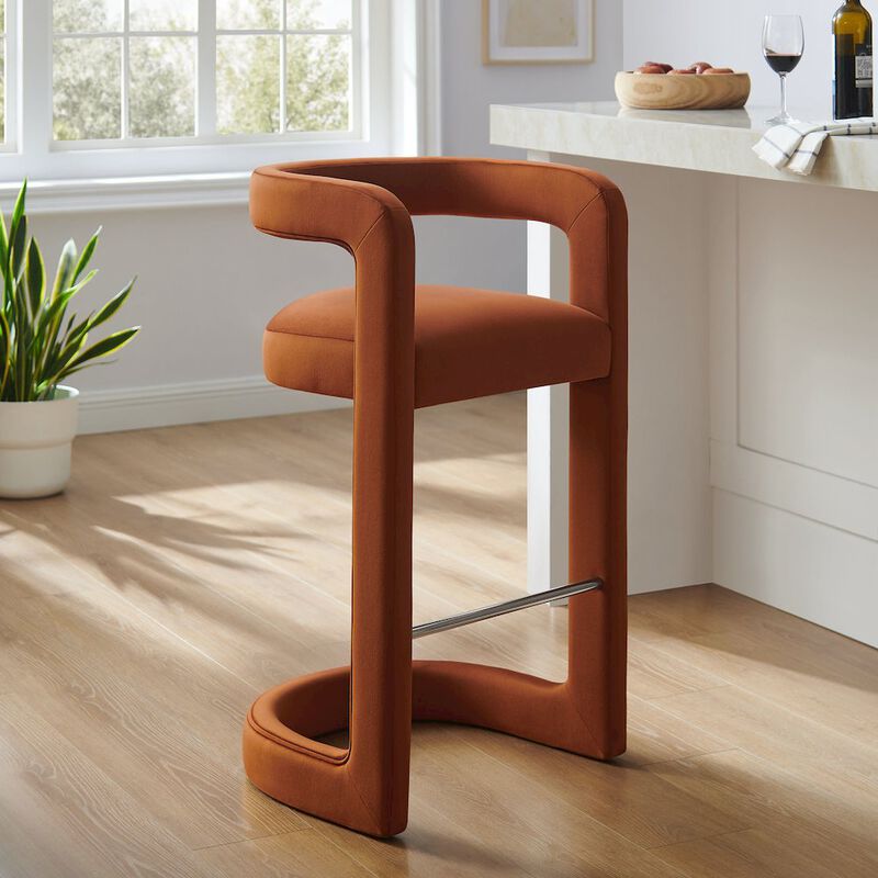 Winslow Performance Velvet Bar Stool image number 7