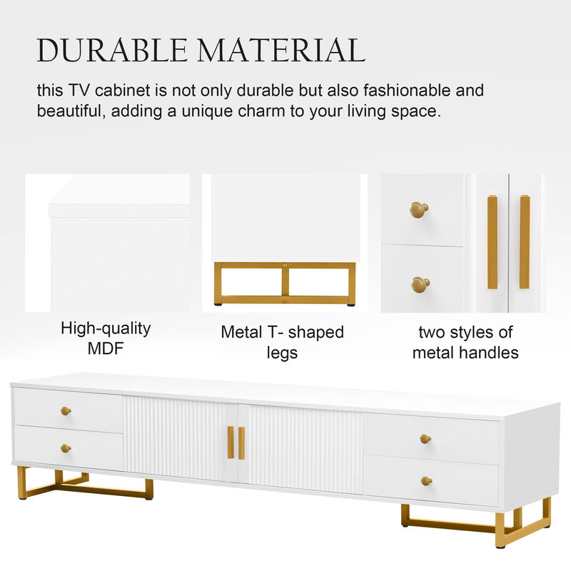 Lixdop Entertainment Center TV Media Console Table image number 5