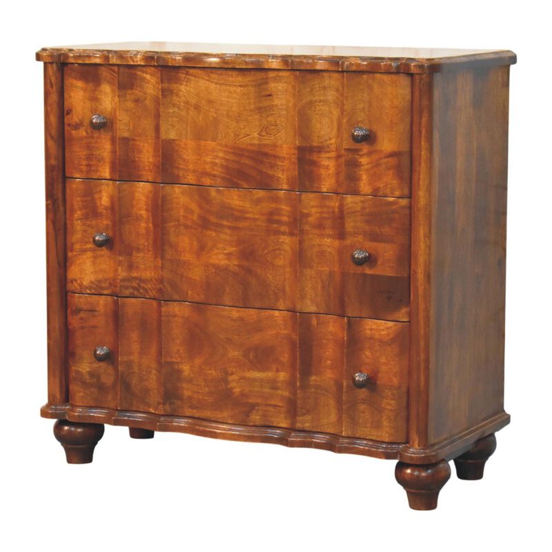 Artisan Furniture Solid Wood Lume 3 Drawer Chest, Brown image number 2