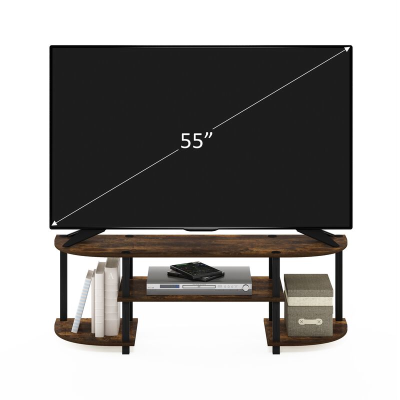 Furinno Furinno Turn-S-Tube Wide TV Entertainment Center, Amber Pine/Black