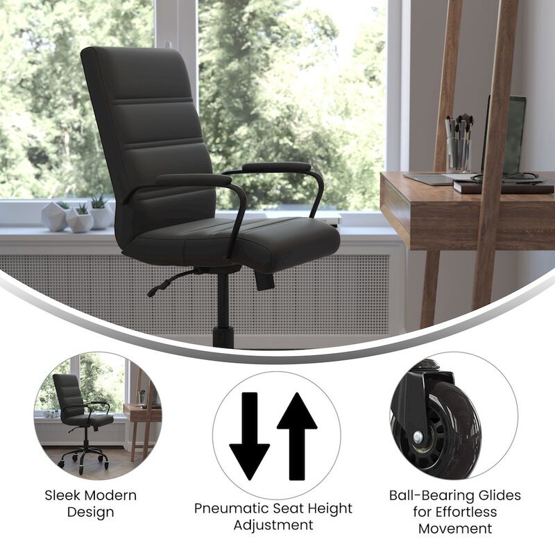 Flash Furniture Mid-Back Black Executive Swivel Office Chair with Black Frame, Arms, image number 5
