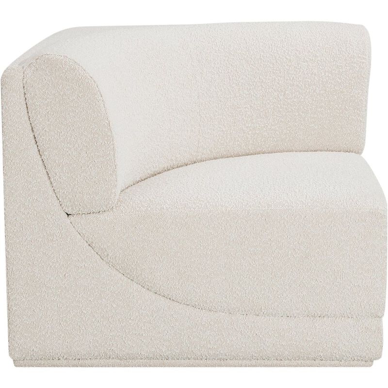 Meridian Furniture Ollie Cream Boucle Fabric Corner