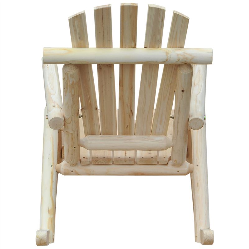 Hivvago FarmHouse Classical Fir Wood Rocking Adirondack Chair Natural - Set of 2