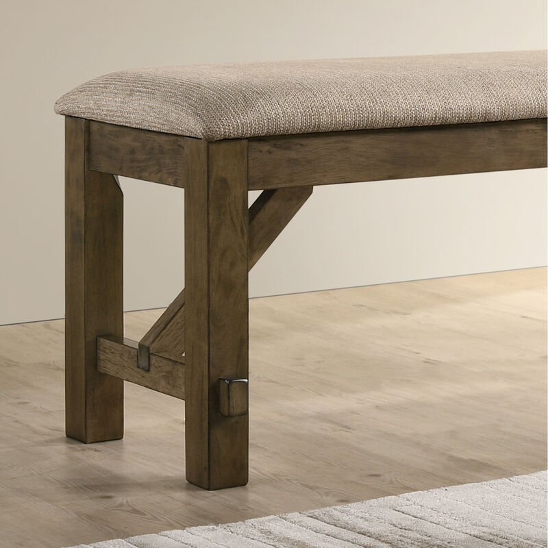 Streamdale Wood Fabric Upholstered Dining Bench image number 2