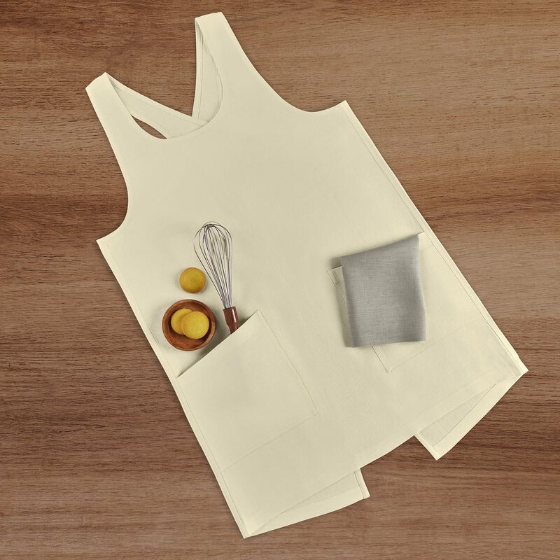Solino Home 100% Pure Linen Apron - Linen Smock Apron