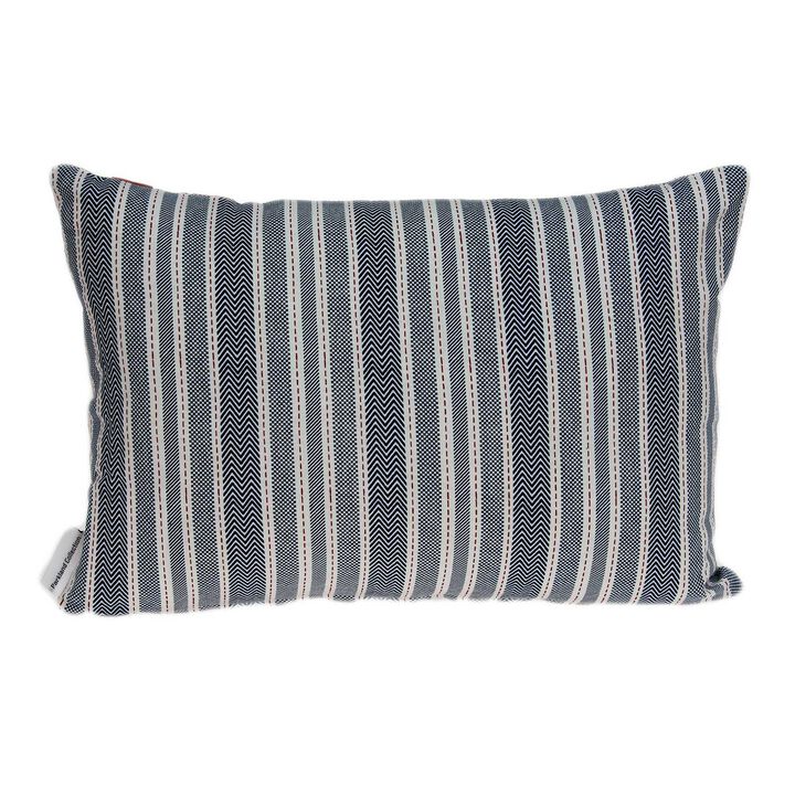 HomeRoots 14" X 20" Gray Striped Cotton Throw Pillow