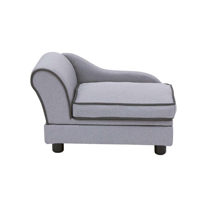 Ivan Chaise Lounge with Storage for Cats and Small Dogs, Light Gray