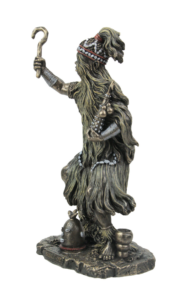 Bronzed Finish Babalu Aye Orisha of Health and Healing Statue 8.5 Inches Tall image number 1