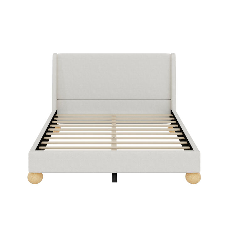 Merax Modern Velvet Upholstered Platform Bed