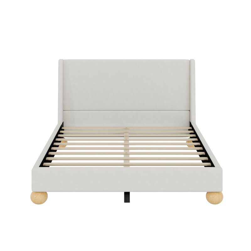 Merax Modern Velvet Upholstered Platform Bed image number 0