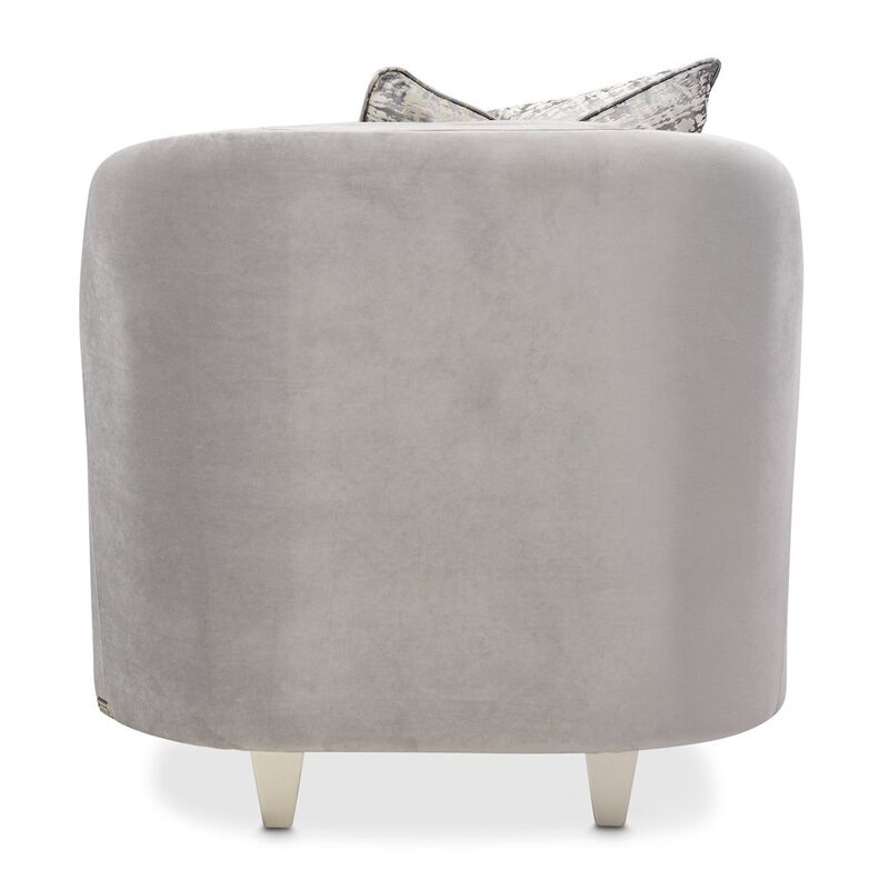 Michael Amini Roxbury Park Velvet Matching Chair - Steel/Slate