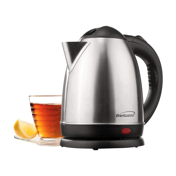 Brentwood 1.5 L Stainless Steel Electric Cordless Tea Kettle 1000W (Brushed)