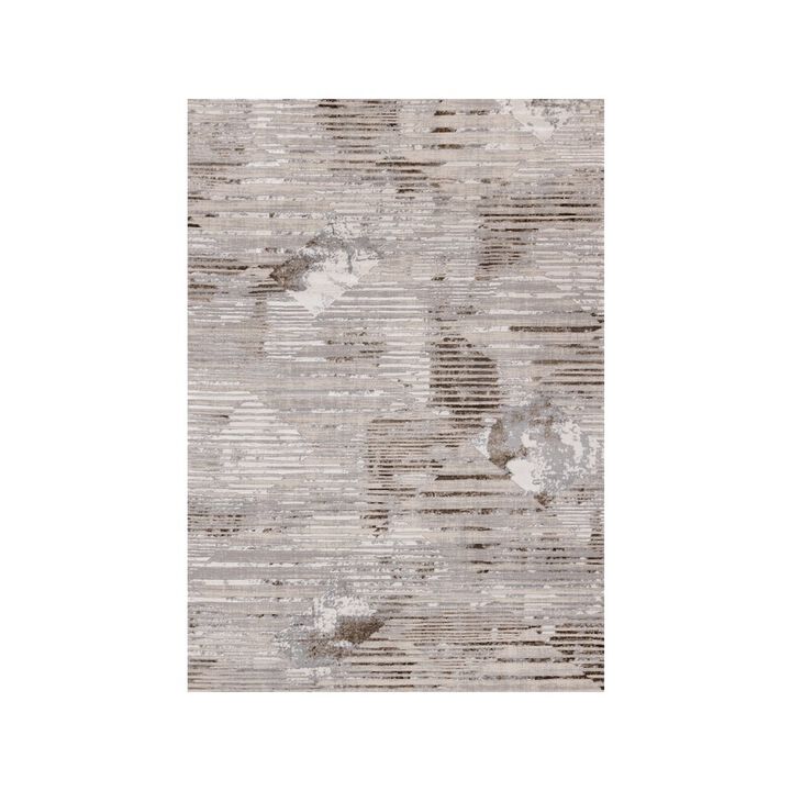 Novelle Home Layla Grey Brown Beige Abstract Rug, 5'3 x 7'7