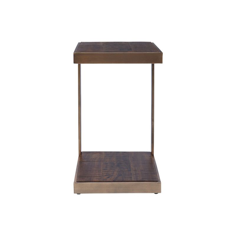 Jofran Global Archive Distressed Acacia and Stainless Steel C Table