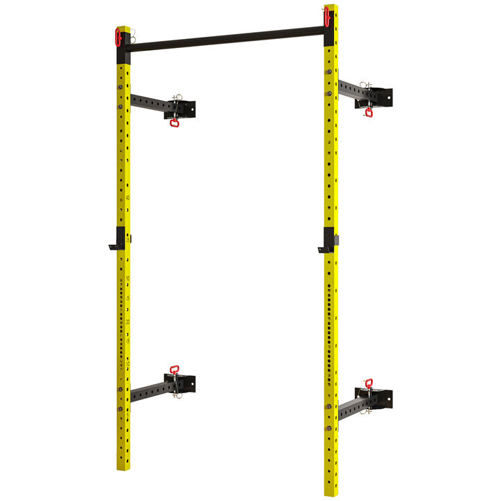 Hivvago Folding Wall Mounted Squat Rack with Pull Up Bar