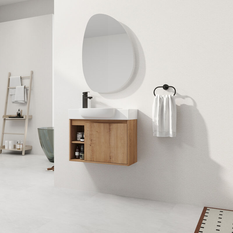 ELEMENT ACE Wall-Mounted Bathroom Vanity with Ceramic Sink and Soft-Close Door Storage Cabinet image number 5