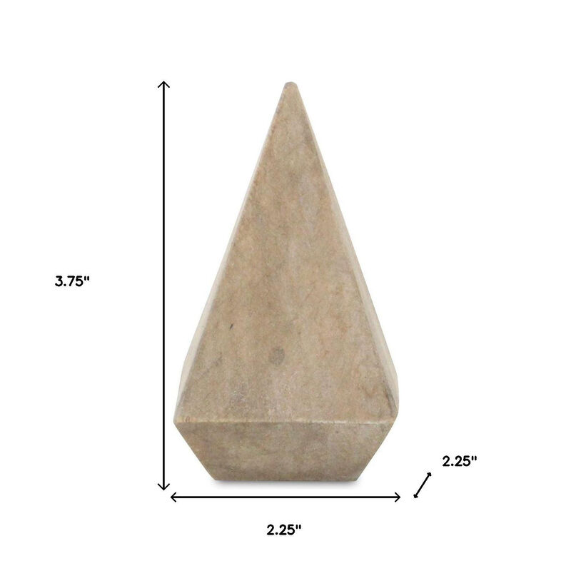 HomeRoots 4" Natural Solid Wood Pyramid Decorative Sculpture image number 6