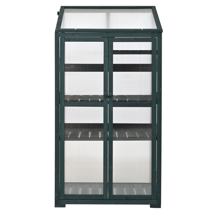 Whisen 78-Inch Garden sheds, Greenhouse with 4 Skylights & 2 Folding Shelves