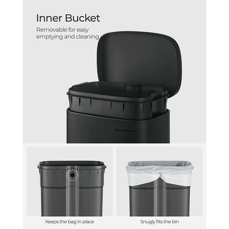 8 Gallon Step-On Trash Can – Waste Bin with Inner Bucket, Ideal for Kitchen, Pantry, or Breakroom