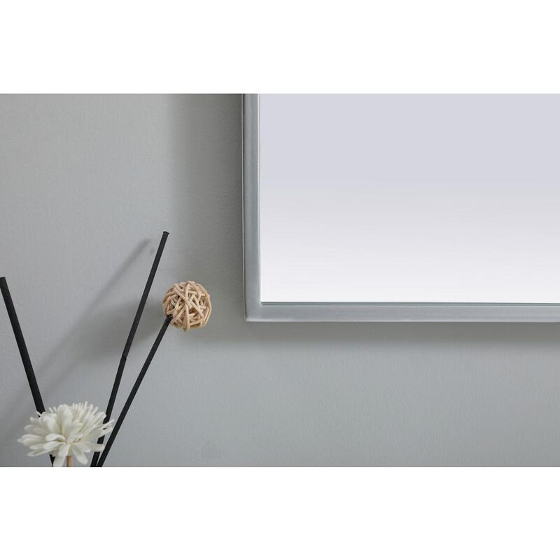 Elegant Decor Metal Frame Arch Mirror 22x36 Inch in Silver