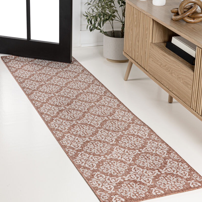 Amora Traditional Mediterranean Tile Design Indoor/Outdoor Area Rug