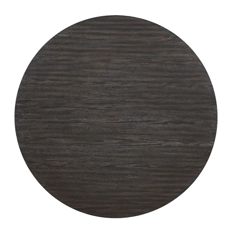 Mez Dining Table, 54 Inch Circular Top, Pedestal Base, Ebony Black image number 3