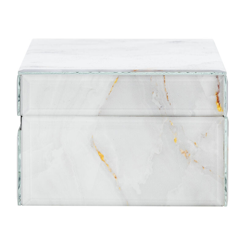 White & Gold Wood Decorative Box