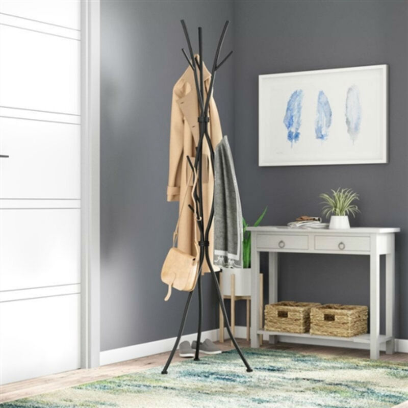 Multi-Hook Metal Coat Rack &ndash; Tree Branch Design for Stylish Entryway Storage