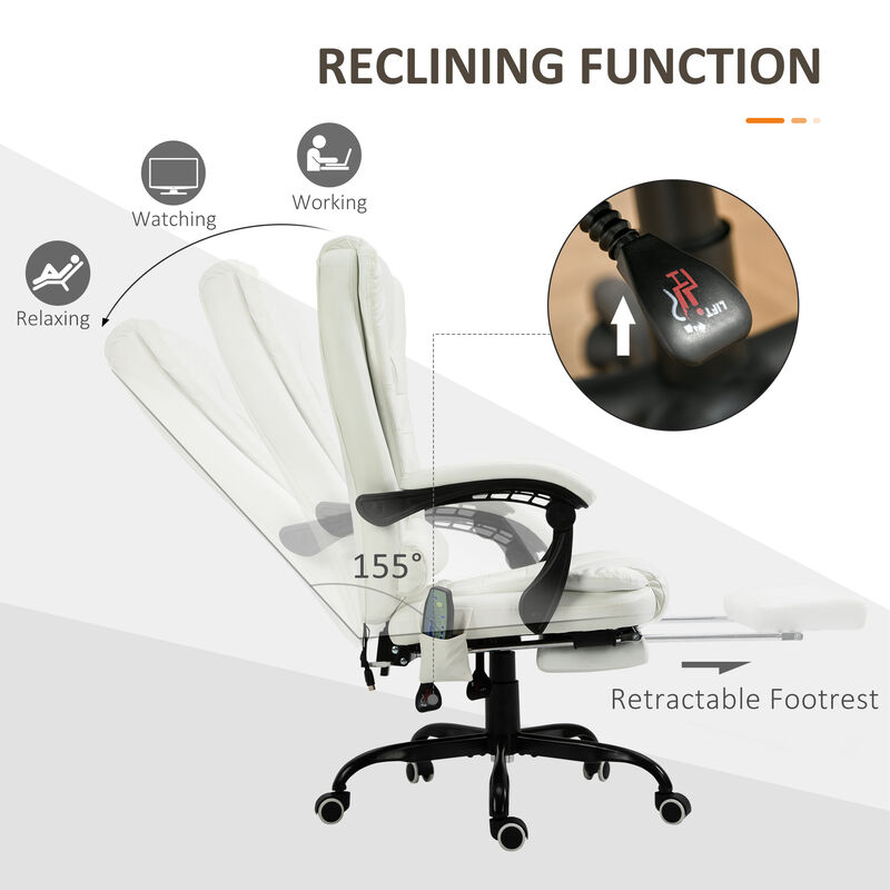 Comfortable Adjustable Massage Chair with Reclining Backrest for Home Office