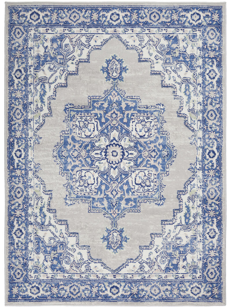 Whimsicle WHS03 Gray/Blue 4' x 6' Rug