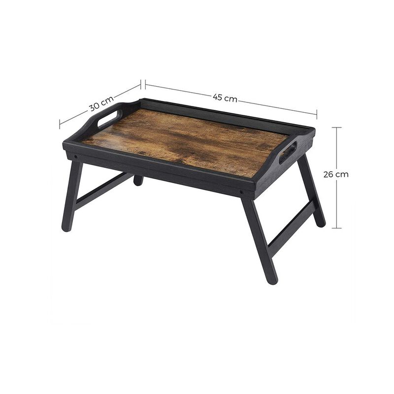 BreeBe Black & Brown Bed Tray with Foldable Legs