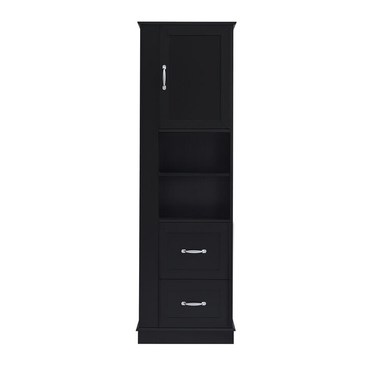 Merax Tall Bathroom Utility Cabinet with Reversible Sides, 2 Adjustable Shelves