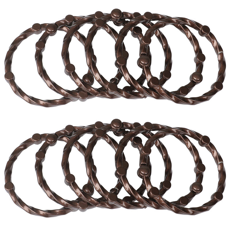 Rust-Proof Twisted Shower Curtain Hooks with Clasp Closure, Set of 12 image number 2