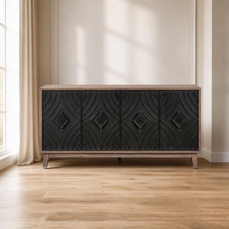 60" Storage Sideboard Buffet Cabinet image number 3