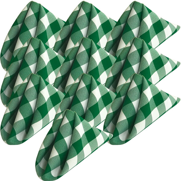 Set of 10 Plaid Checkered Napkin for Kitchen and Dining Table Decoration and Use