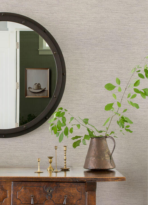 Wool Texture Pewter Wallpaper