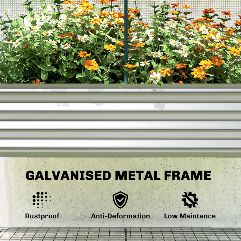 Hivvago Metal Raised Planter with Greenhouse Cover and Shelf image number 7